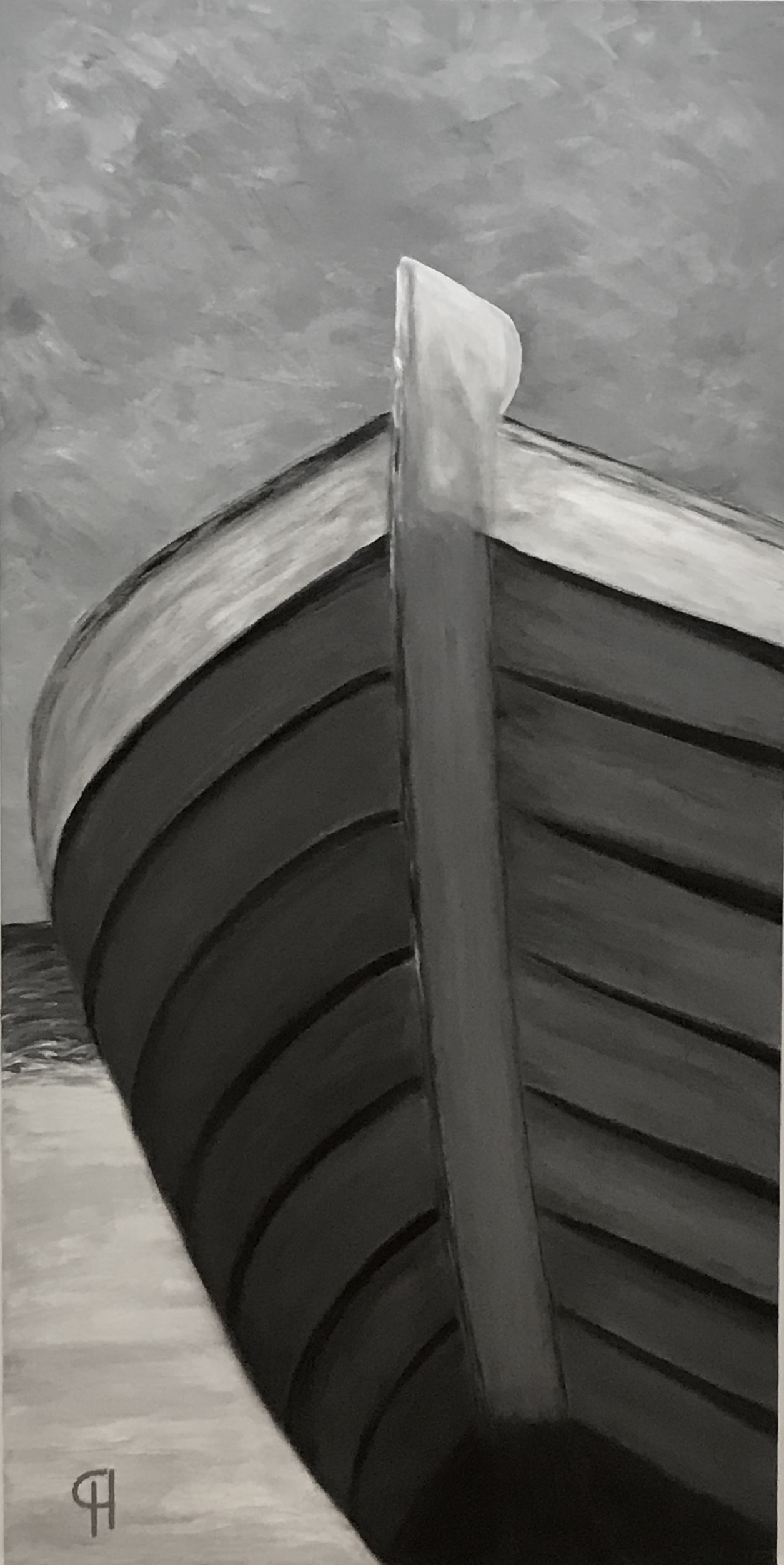 Küstenkunst - Fischerboot gestrandet